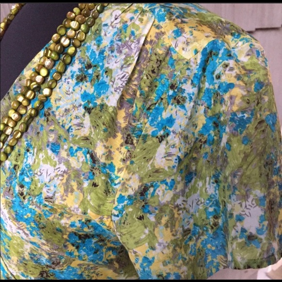 Silk Flowered Wrap Blouse - Picture 2 of 5